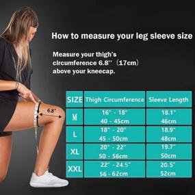 img 3 attached to 🏀 Compression Sleeve Pair for Men & Women, Long Knee Brace Sleeve for Basketball, Arthritis Cycling Sport - Full Leg Support