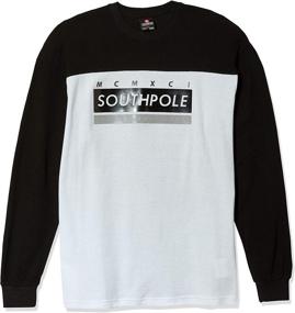 img 1 attached to Men's Southpole 👕 Crewneck Thermal with Patterned Sleeves