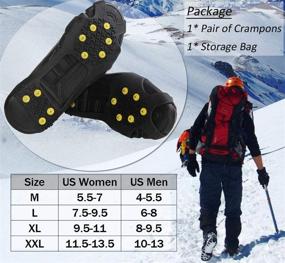 img 1 attached to ❄️ JSHANMEI Crampons Ice Cleats: Non-Slip Snow Traction for Women & Men - Cleats for Boots & Shoes - Ice Walking Spikes on Snow and Ice