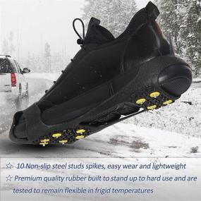 img 2 attached to ❄️ JSHANMEI Crampons Ice Cleats: Non-Slip Snow Traction for Women & Men - Cleats for Boots & Shoes - Ice Walking Spikes on Snow and Ice