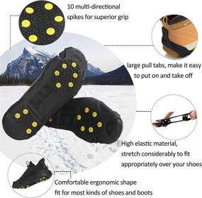 img 3 attached to ❄️ JSHANMEI Crampons Ice Cleats: Non-Slip Snow Traction for Women & Men - Cleats for Boots & Shoes - Ice Walking Spikes on Snow and Ice