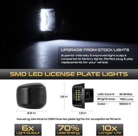 img 3 attached to 🌟 Enhance your Nissan Frontier's Lighting with VIPMOTOZ Full LED License Plate Light Assembly - 6000K Diamond White, 2-Piece Set