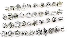 img 4 attached to 📿 Pack of 40 Assorted Spacer Beads Charms – Ideal for DIY Bracelet Jewelry Making Findings by yueton