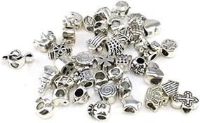 img 3 attached to 📿 Pack of 40 Assorted Spacer Beads Charms – Ideal for DIY Bracelet Jewelry Making Findings by yueton