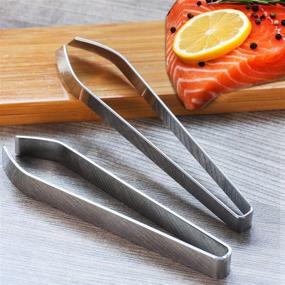 img 3 attached to 🐟 Cindy's Japanese Fish Bone Tweezers Set - 2 Pieces, 4.7 inches, Flat and Slant Tips - Easy Pince, 430 Stainless Steel Pin Bone Removal Tool - Hair Pliers also for Pinzas De Hueso De Pescado