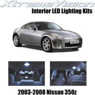 xtremevision внутренняя подсветка led для nissan 350z 2003-2008 (5 штук) комплект белых led ламп для интерьера с установочным инструментом логотип