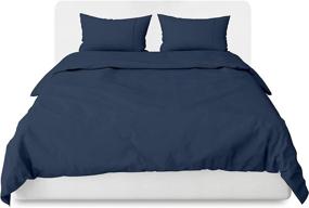 img 3 attached to Luxurious 1000 Thread Count Egyptian Cotton Pillow Case Set - King Navy Blue - Premium Bedding Collection