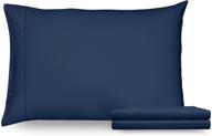 luxurious 1000 thread count egyptian cotton pillow case set - king navy blue - premium bedding collection logo