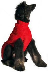 img 1 attached to 🐶 3X-Large Chilly Dog Red Cable Sweater for Dogs