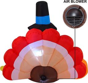 img 1 attached to 🦃 Vibrant 5 FT Joiedomi Thanksgiving Inflatable Turkey with LED Light – Ideal Fall Yard Decoration for Thanksgiving Party