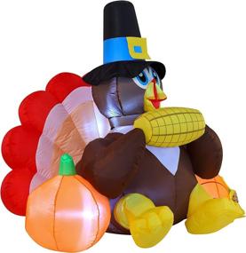 img 3 attached to 🦃 Vibrant 5 FT Joiedomi Thanksgiving Inflatable Turkey with LED Light – Ideal Fall Yard Decoration for Thanksgiving Party