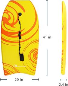 img 2 attached to 🏄 MOON LENCE 2 PC Body Board Lightweight with EPS Core & Wrist Leash 33-41 Inch Slick Bottom Body Board for Sea, Beach, Pool, Surfing - Ideal for Kids, Teens, and Adults