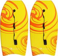 🏄 moon lence 2 pc body board lightweight with eps core & wrist leash 33-41 inch slick bottom body board for sea, beach, pool, surfing - ideal for kids, teens, and adults logo