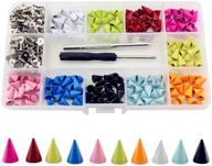 🔩 200 sets colorful leather spikes kit - 10mm punk bullet metal screw on solid rivets for diy crafts, clothing, belts, and dog collar logo