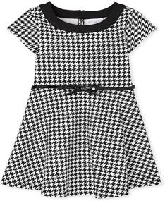 img 4 attached to 👧 The Children's Place Girls Houndstooth Ponte Knit Dress: Stylish and Comfortable Apparel for Your Little Fashionista