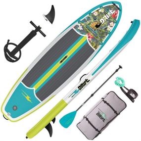 img 4 attached to 🏄 DRIFT Inflatable SUP Board Set with Paddle, Travel Bag, Pump, Fin, & Coiled Leash
