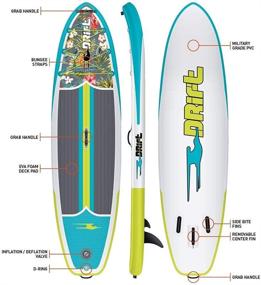 img 3 attached to 🏄 DRIFT Inflatable SUP Board Set with Paddle, Travel Bag, Pump, Fin, & Coiled Leash