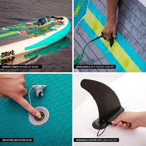 img 1 attached to 🏄 DRIFT Inflatable SUP Board Set with Paddle, Travel Bag, Pump, Fin, & Coiled Leash