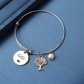 img 1 attached to 🌳 Gigi Bracelet: Hand Stamped Wire Bangle - Perfect Great Grandma Gift with Family Tree Design