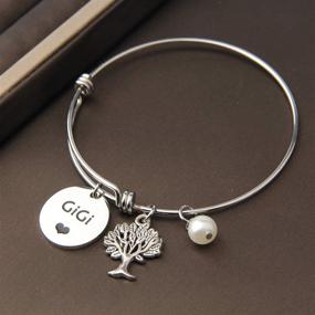 img 2 attached to 🌳 Gigi Bracelet: Hand Stamped Wire Bangle - Perfect Great Grandma Gift with Family Tree Design