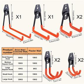 img 3 attached to 🔧 Vastar Garage Hook Heavy Duty Set - 13 Pack Multi-Model Storage Hooks and Screwdriver for Wall Hanging Tools, Anti-Slip Utility Hangers for Bike, Ladders, Sheds