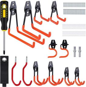 img 4 attached to 🔧 Vastar Garage Hook Heavy Duty Set - 13 Pack Multi-Model Storage Hooks and Screwdriver for Wall Hanging Tools, Anti-Slip Utility Hangers for Bike, Ladders, Sheds