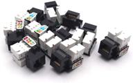 🔌 antrader 10-pack rj45 cat5e keystone jack module connector adapter for wall plate ethernet lan cable in black - internet network optimization logo