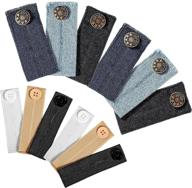 👖 versatile set of 12 button extenders for pants: 3 denim waist extenders + elastic adjustable extenders in 3 colors - perfect for women and men's pants, shirts, and dress trousers logo