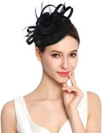 stylish sinamay fascinator feather cocktail headband for women's special occasion accessories logo