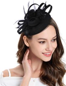 img 2 attached to Stylish Sinamay Fascinator Feather Cocktail Headband for Women's Special Occasion Accessories