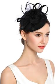 img 3 attached to Stylish Sinamay Fascinator Feather Cocktail Headband for Women's Special Occasion Accessories