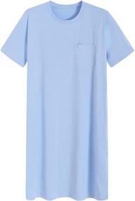 img 4 attached to 💤 Latuza LightBlue Nightshirt Sleeves Nightgown: Cozy and Stylish Sleepwear to Soothe Your Nights