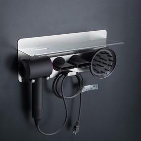 img 2 attached to 🧴 Dyson Hair Dryer Wall Mount Holder - Stylish Aluminum Alloy Bracket for Dyson Supersonic Hair Dryer (Style 2)