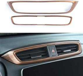 img 4 attached to 🚗 Коврики для воздушных выходов на панелях приборов автомобиля CRV - облицовка от AntBooBoo, декор из персикового дерева (2017-2021 Honda CR-V)