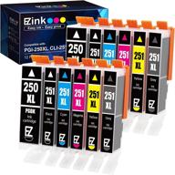 📸 e-z ink (tm) canon pgi-250xl pgi250 xl cli-251xl cli251 xl compatible ink cartridge replacement for pixma ip8720 - 12 pack (2 x large black, 2 x cyan, 2 x magenta, 2 x yellow, 2 x small black, 2 x gray) logo