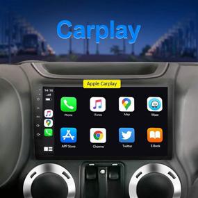 img 2 attached to 🚗 Android 10.0 Car Stereo Radio with Carplay for Jeep Wrangler 2015 2016 - 10.1" IPS Touchscreen, Bluetooth/WiFi, Navigation, Backup Camera