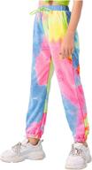 frogwill tie dye joggers for teen girls, loose sweatpants with pockets - ages 5-12 logo