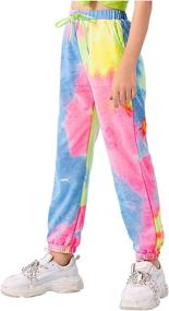 img 4 attached to Frogwill Tie Dye Joggers for Teen Girls, Loose Sweatpants with Pockets - Ages 5-12