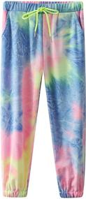 img 3 attached to Frogwill Tie Dye Joggers for Teen Girls, Loose Sweatpants with Pockets - Ages 5-12