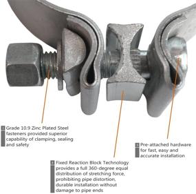 img 2 attached to 🔒 5" Narrow Band Exhaust Seal Clamp - Secure Connections for 5" OD Exhaust Pipe, Muffler, Elbow, and Tubing