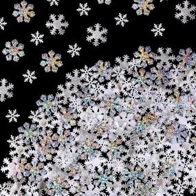 img 4 attached to Christmas Snowflake Confetti Decoration: 300pcs Shimmer Snowflakes for Xmas Party Decor and Winter Wedding Supplies