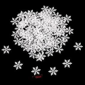 img 1 attached to Christmas Snowflake Confetti Decoration: 300pcs Shimmer Snowflakes for Xmas Party Decor and Winter Wedding Supplies