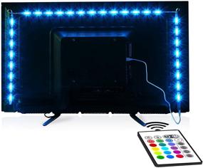 img 4 attached to Maylit Pre-Cut 6.56ft LED Strip TV Lights Kit: USB Powered Remote Control RGB Bias Lighting for Room Decor | 40-60in TV LED Backlight by Maylit