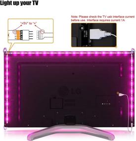 img 1 attached to Maylit Pre-Cut 6.56ft LED Strip TV Lights Kit: USB Powered Remote Control RGB Bias Lighting for Room Decor | 40-60in TV LED Backlight by Maylit