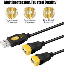 img 1 attached to Кабель разветвитель USB Hub Y Splitter - wishacc разветвительный кабель USB Male на 2 Female Adapter - 1 в 2 выхода.