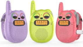 img 4 attached to Kids Walkie Talkies Rechargeable 3 Pack