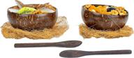 set of 2 handcrafted coconut bowl spoons for eco-friendly dining logo