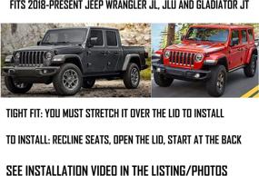 img 3 attached to 🔑 Black Neoprene Armrest Pad with Keyhole for Jeep Wrangler JL JLU Gladiator JT Sahara Sport Rubicon Unlimited 2018 2019 2020 2021 - Koverz Console Cover, Install Notes & Video Included