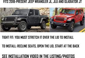 img 3 attached to 🔑 Черная нейлоновая накладка на подлокотник с замком для Jeep Wrangler JL JLU Gladiator JT Sahara Sport Rubicon Unlimited 2018 2019 2020 2021 - Koverz Накладка на консоль, инструкции по установке и видео включены.