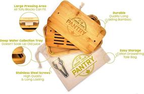 img 3 attached to 🌿 Grow Your Pantry's Tofu Press - Bamboo Wood with Stainless Steel Screw System, Bonus Tote Bag and Ebook Guide Included.